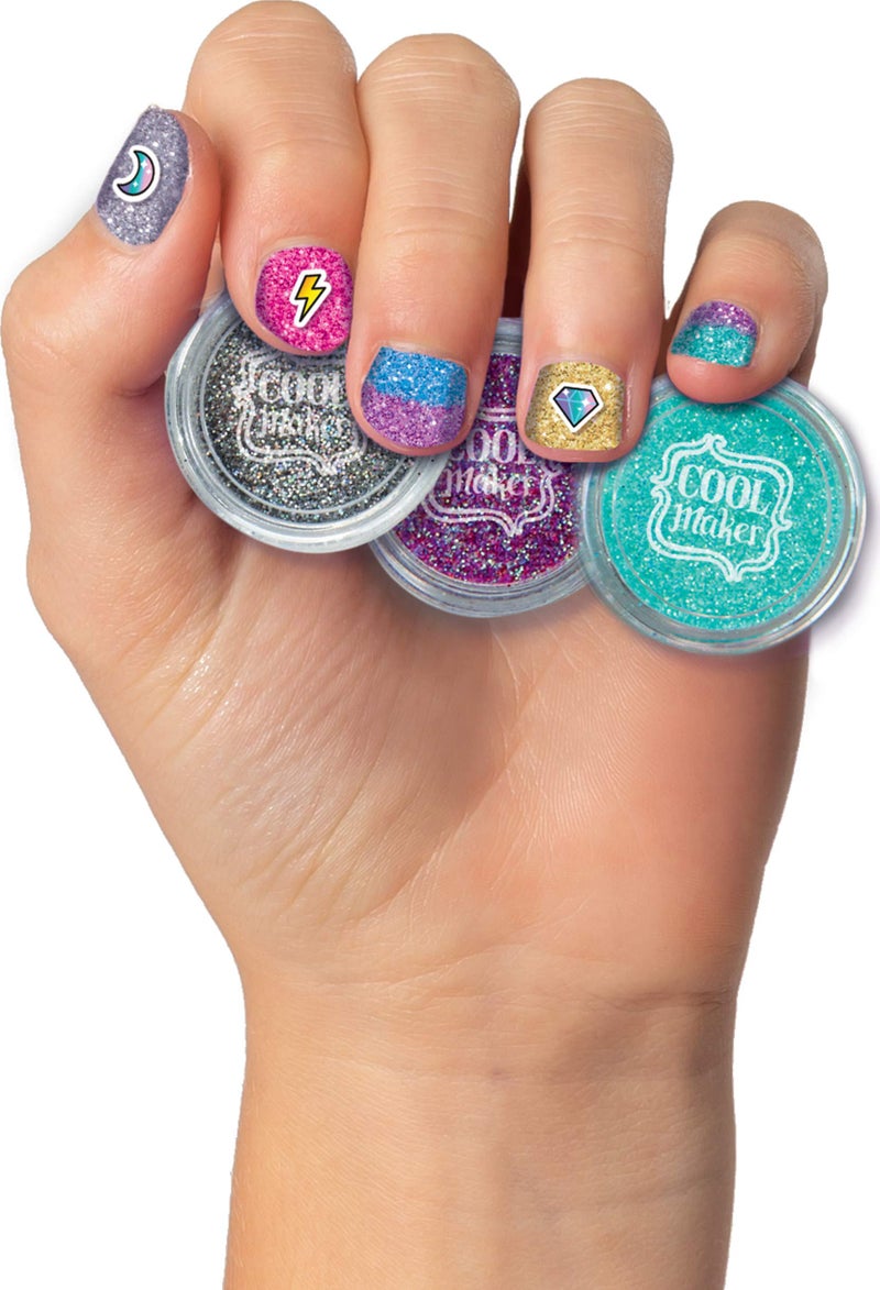 Cool Maker, Get Glitzy Glitter Nail Kit with 6 Colors & Stickers for 5 DIY Manicures (Packaging May Vary), Arts and Crafts for Kids Ages 8 and up - Image 5